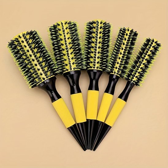 brosse a cheveux demelante cinq jaune