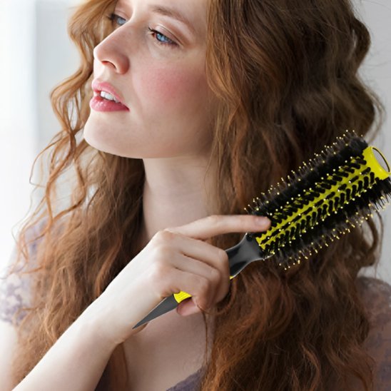 brosse a cheveux demelante jaune noir 