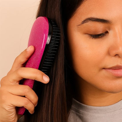 brosse a cheveux demelante rose