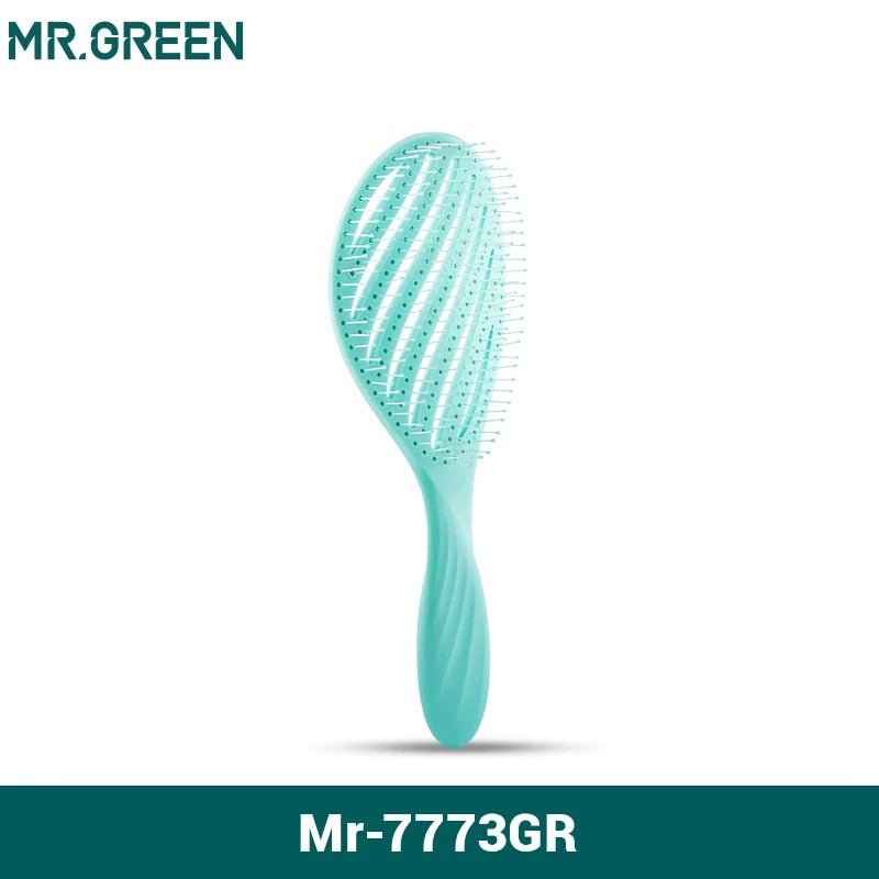 Brosse à cheveux bleu vert