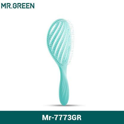 Brosse à cheveux bleu vert
