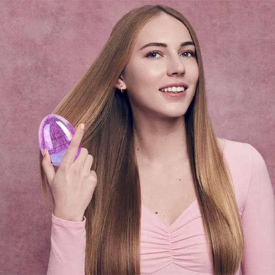 brosse a cheveux demelante sans douleur rose