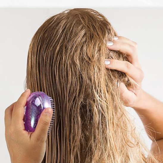 brosse a cheveux demelante violet fille
