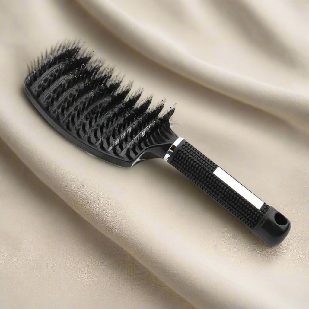Brosse à cheveux| professionnel demelante noir ergonomique