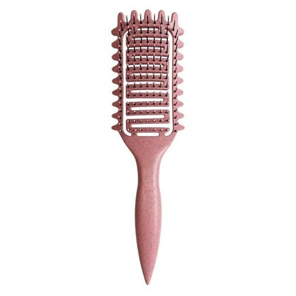 Brosse cheveux bouclés rose