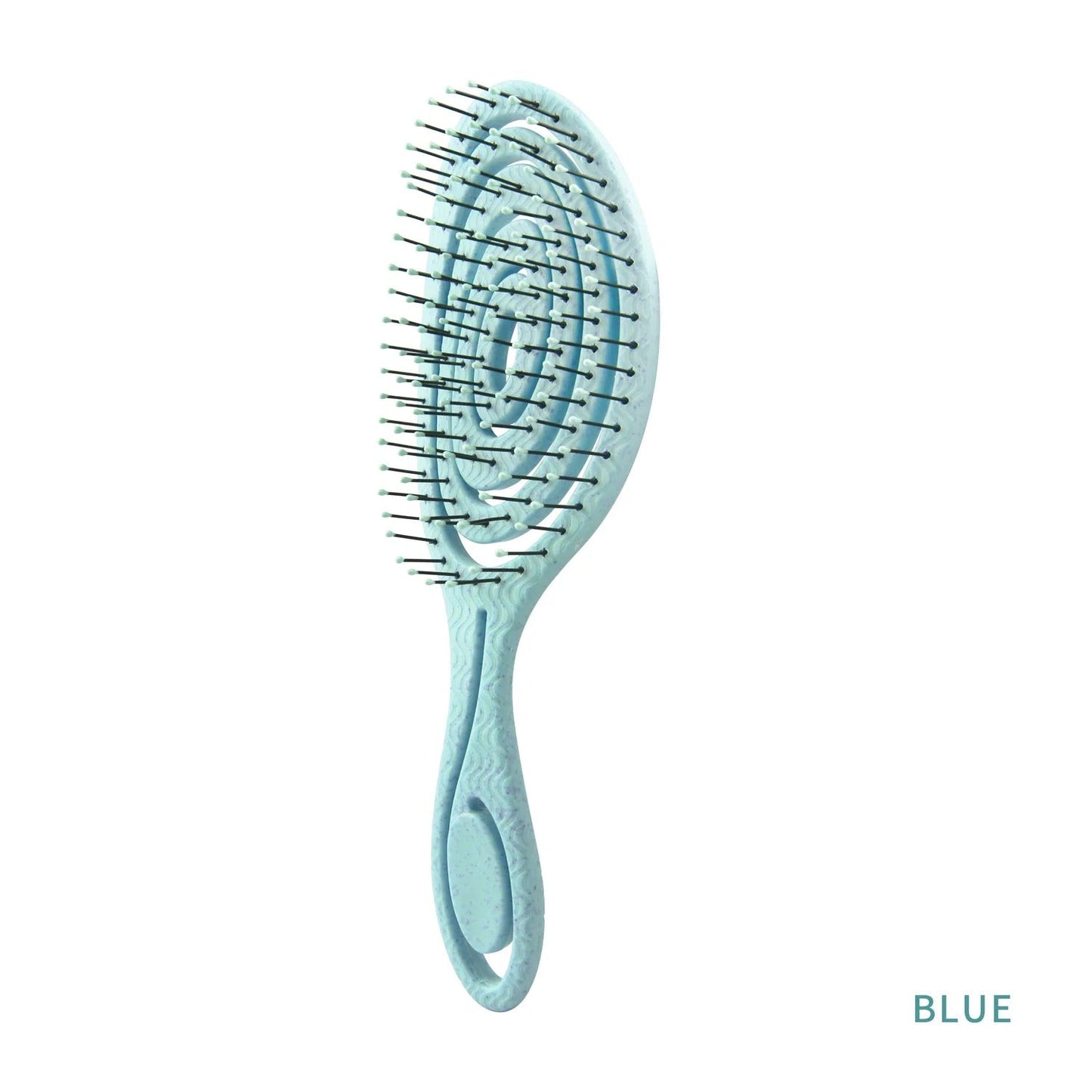 Brosse cheveux bouclés bleu debout