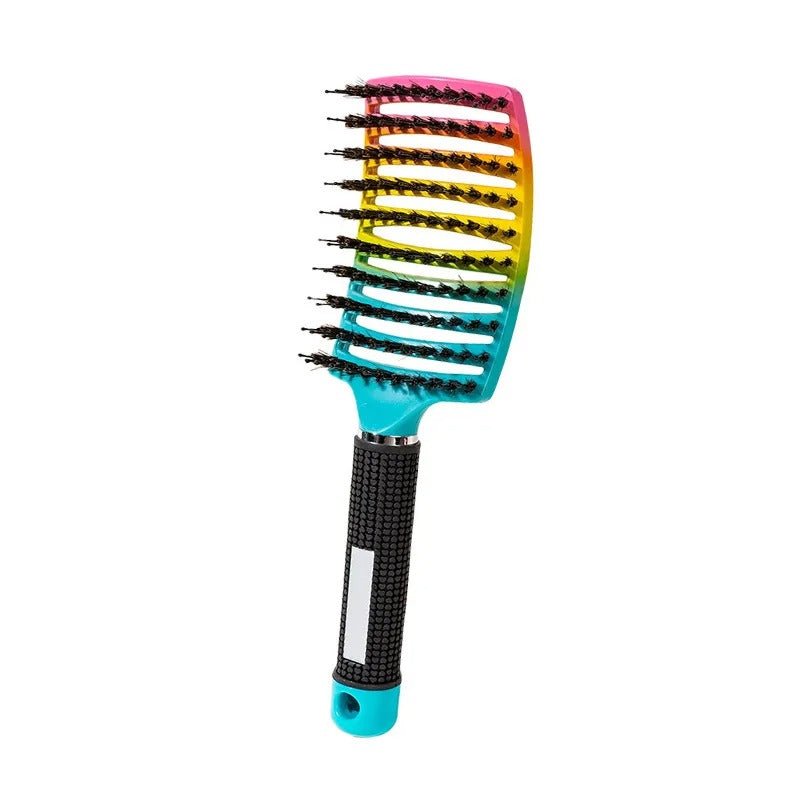 Brosse cheveux bouclés arc-en-ciel
