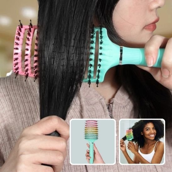 Brosse cheveux bouclés cheveux noir