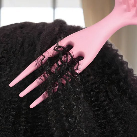 Brosse cheveux bouclés demele avec tige rateau