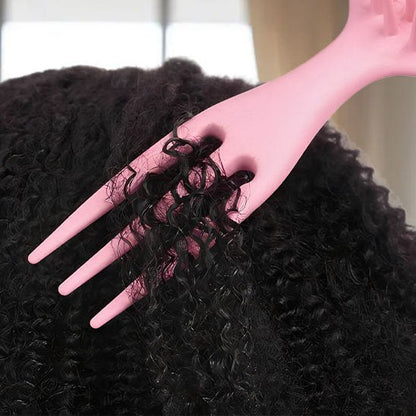 Brosse cheveux bouclés demele avec tige rateau