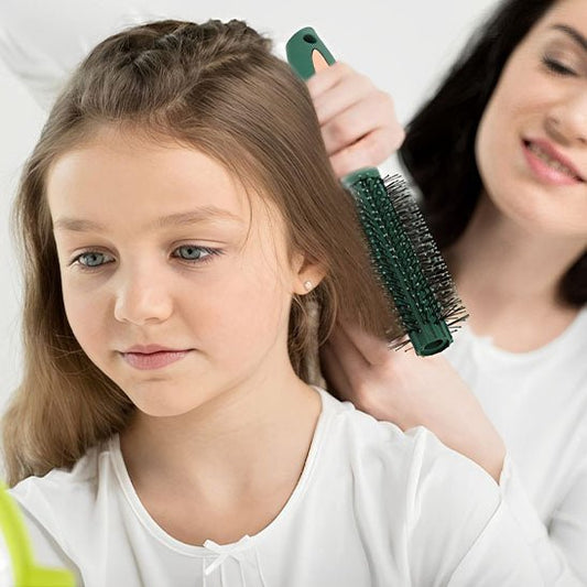 brosse cheveux fillette maman vert