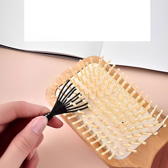 Brosse de nettoyage main qui tien petite brosse