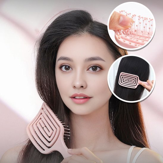 Brosse pour cheveux fille asiatique