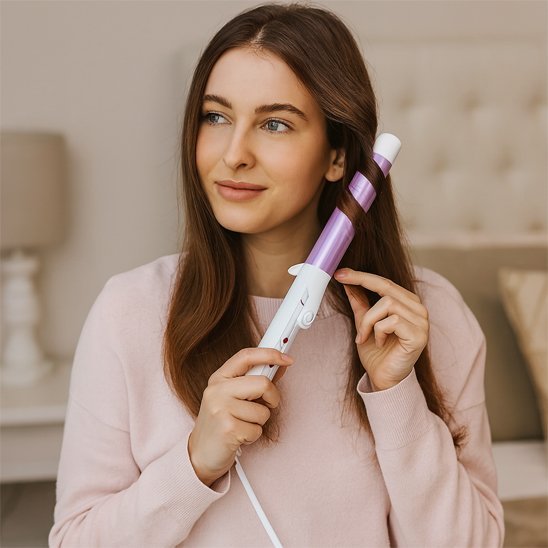 Fer à friser fille cheveux brun fer violet