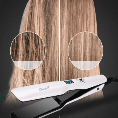 Lisseur Cheveux - HairStraightenerBrush™ - Blanc - Nouvel'R coiffure