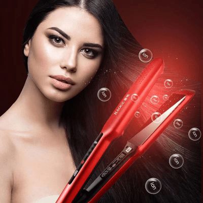 Lisseur Cheveux - HairStraightenerBrush™ - Rouge - Nouvel'R coiffure