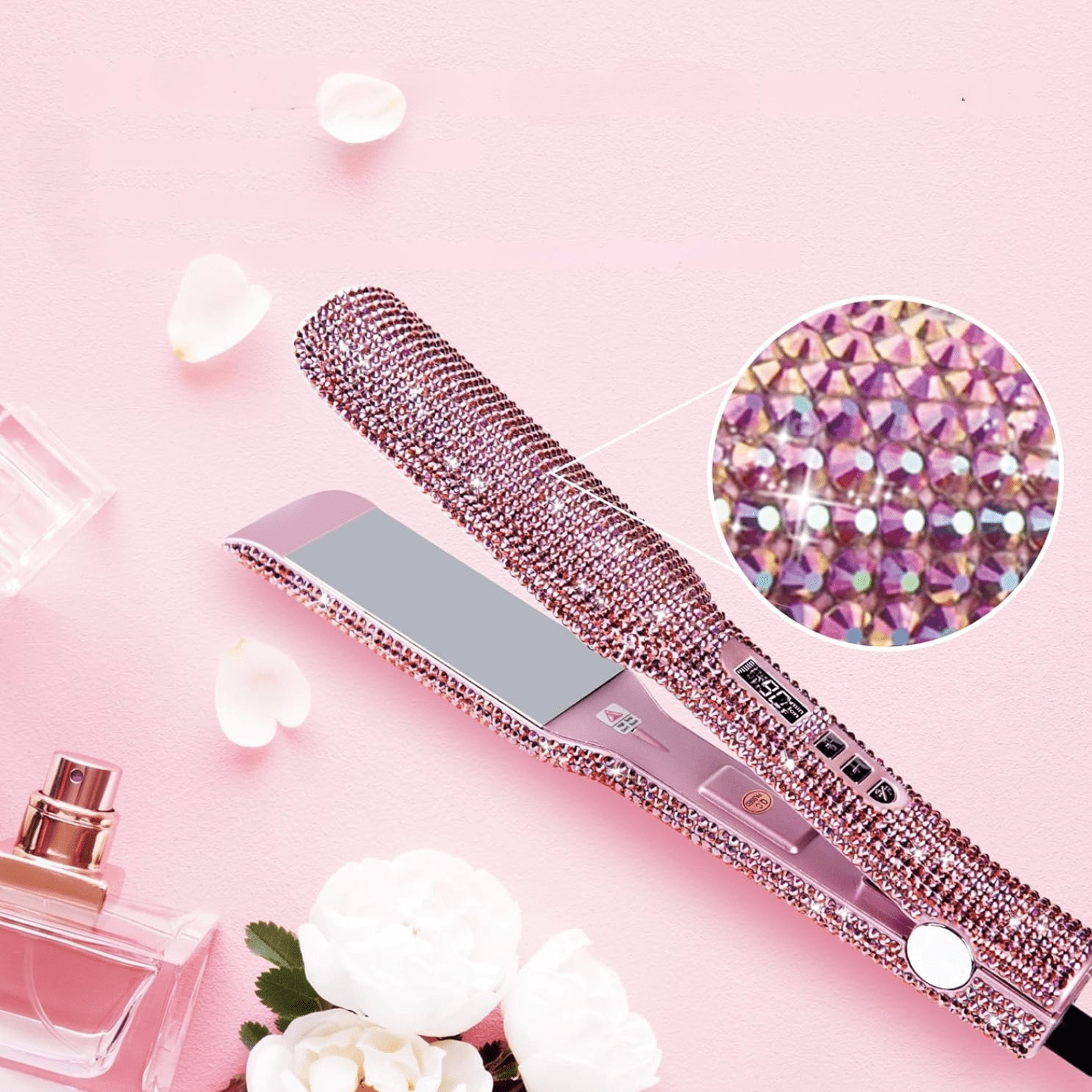 Lisseur Professionnel - RhinestoneStyler™ - Rose - Nouvel'R coiffure