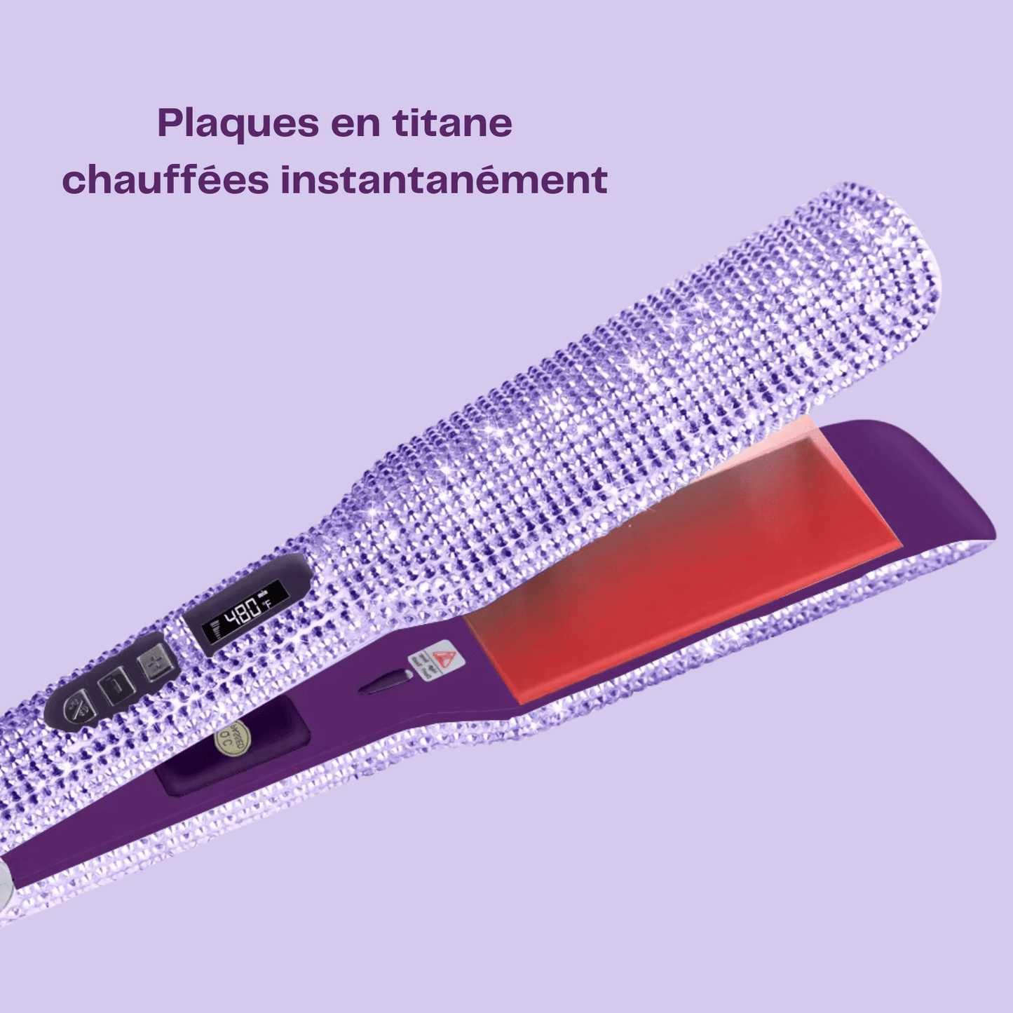 Lisseur Professionnel - RhinestoneStyler™ - Violet - Nouvel'R coiffure