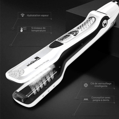 Lisseur Vapeur - VaporBrush™ - Blanc - Nouvel'R coiffure
