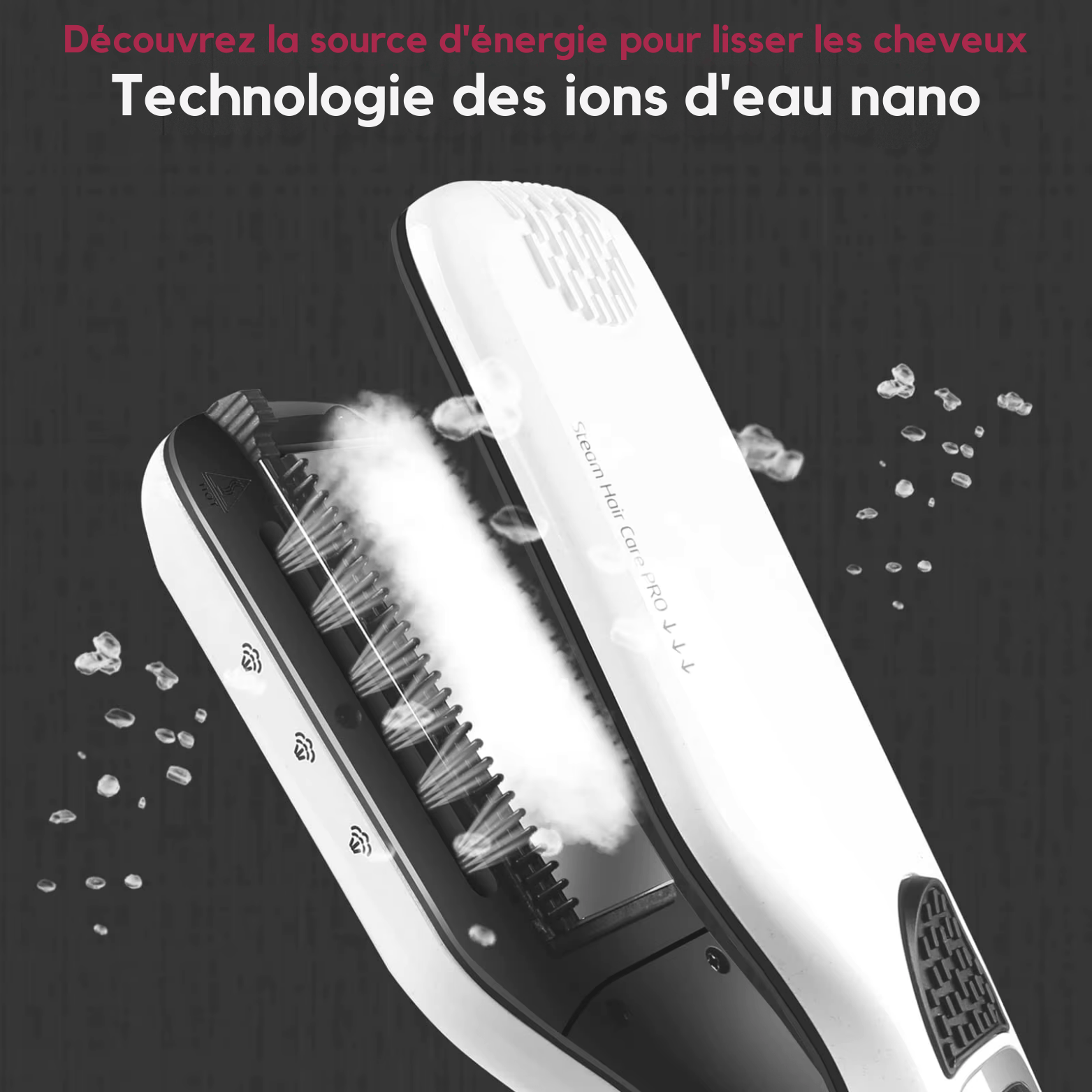 Lisseur Vapeur - VaporBrush™ - Blanc - Nouvel'R coiffure