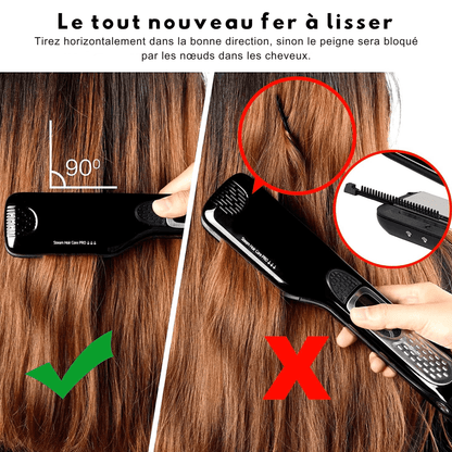 Lisseur Vapeur - VaporBrush™ - Noir - Nouvel'R coiffure