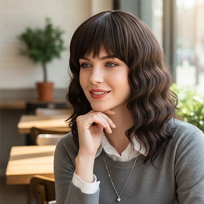 Perruque femme cheveux onduler 